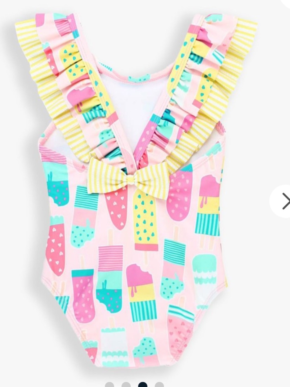 Rufflebutts Ice Cream Social Bow V-Back One Piece Swimsuit 3T - Picture 2 of 8